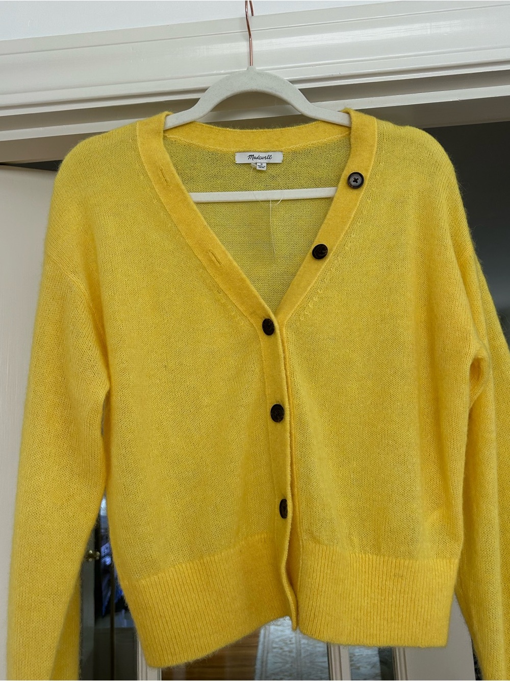 Madewell Yellow Cardigan Sweater NWT - Picture 2 of 5